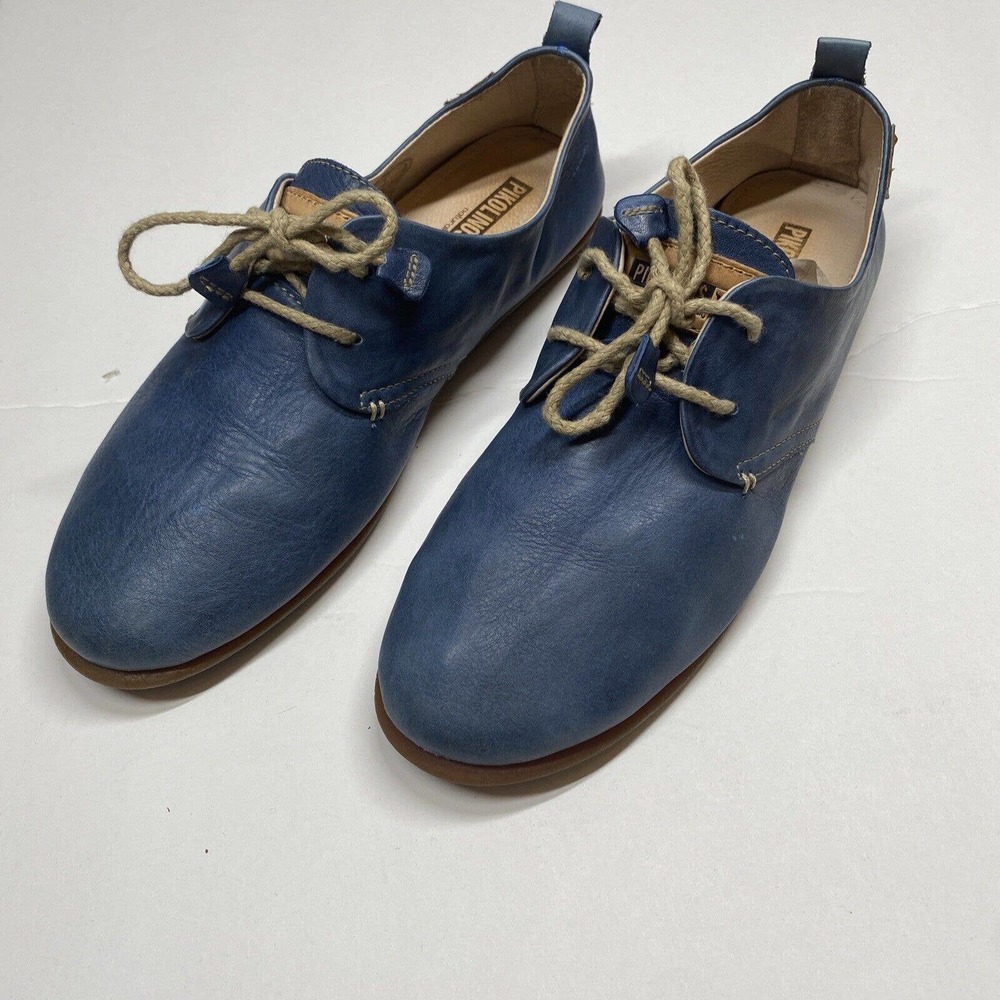 PIKOLINOS Calabria Blue Leather Flats